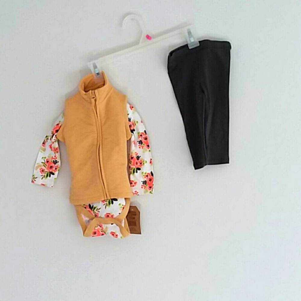 3 pc Chick Pea 3-6M set - vest, onesie, pants nwt